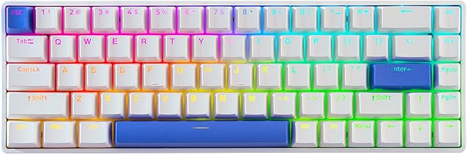 DrunkDeer G65 ラピッドトリガー メカニカルキーボード 磁気スイッチ ゲーム用 PBTキーキャップ 有線 65%サイズ RGB コンパクト ゴースト防止 ホワイト