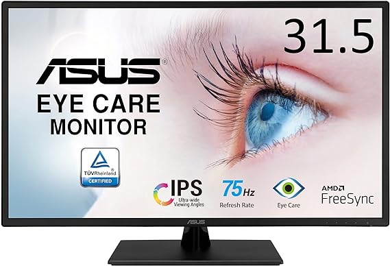 【Amazon.co.jp限定】ASUS モニター Eye Care VA329HE-J 31.5インチ / フルHD (1920 x 1080) / IPS / HDMIx2 / 75Hz / ブルーライト軽減/フリッカフリー/VESA対応 / 4年保証 / 国内正規品